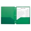 C-Line Products TwoPocket Heavyweight Poly Portfolio Folder with ThreeHole Punch, Green, 25PK 33933-BX